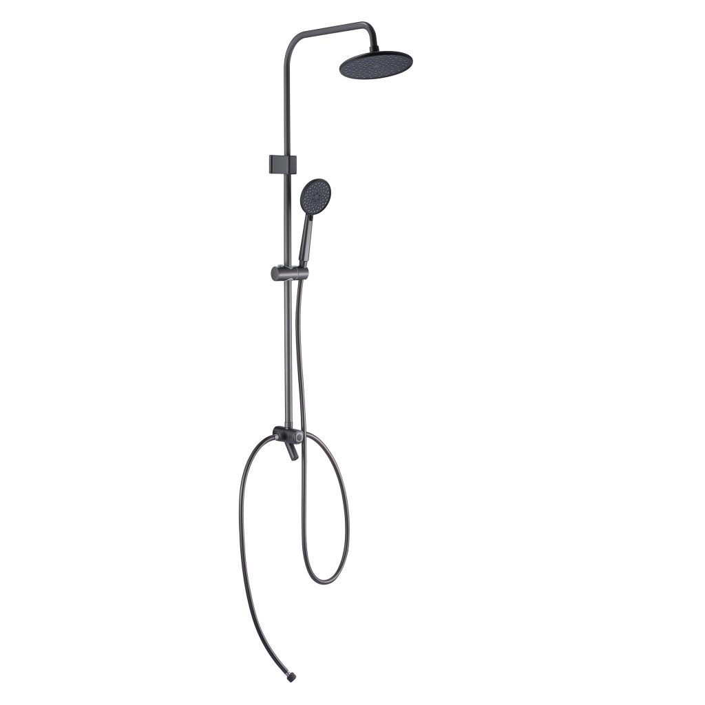 Black stainless shower set with 5 functions hand shower ,8" rain shower